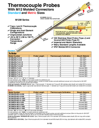 Thumbnail of document Data Sheet - M12MJSS Thermocouple Probes w/ Molded M12 Connector